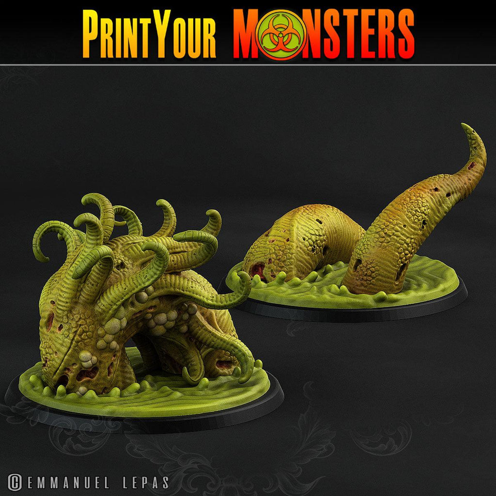 3D Printed Print Your Monsters Horrific Plague Worm Plague Army Of Spooky Swamp Set 28mm - 32mm D&D Wargaming