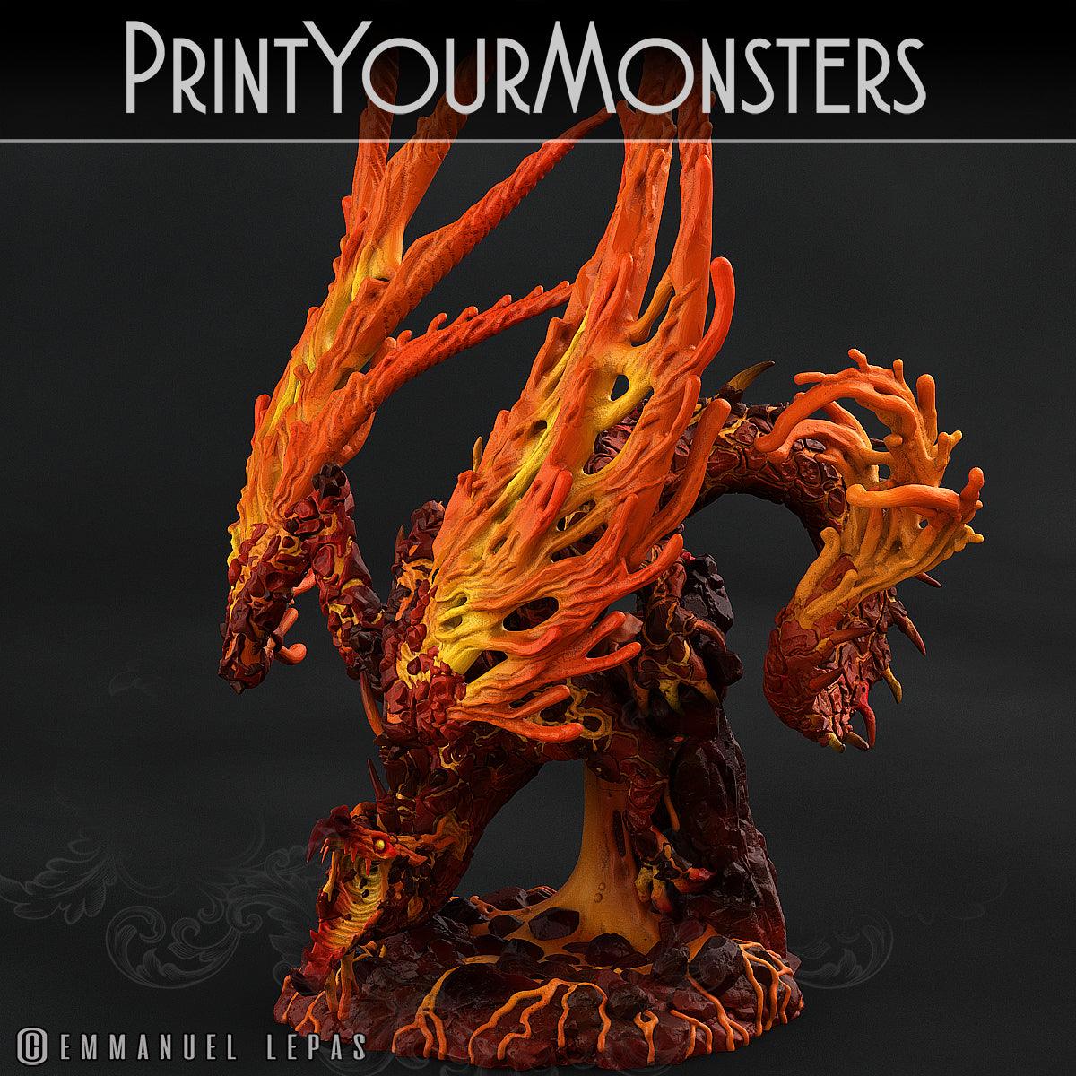 3D Printed Print Your Monsters Infernal Magma Dragon 28mm - 32mm D&D Wargaming