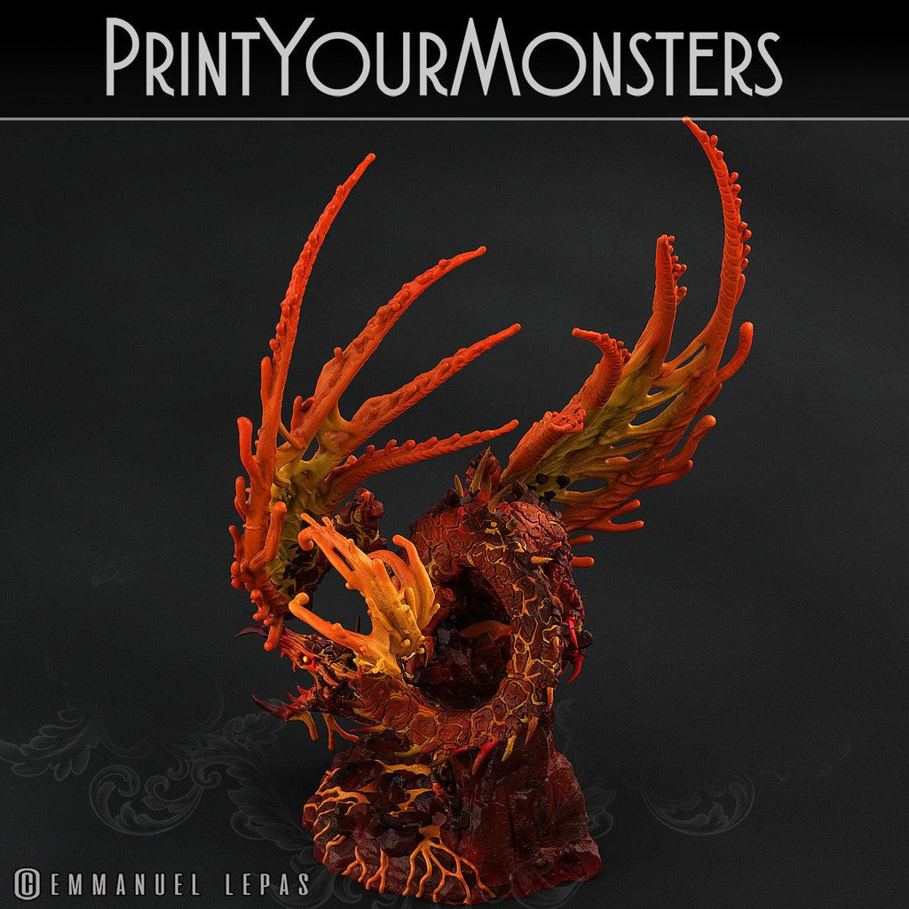 3D Printed Print Your Monsters Infernal Magma Dragon 28mm - 32mm D&D Wargaming
