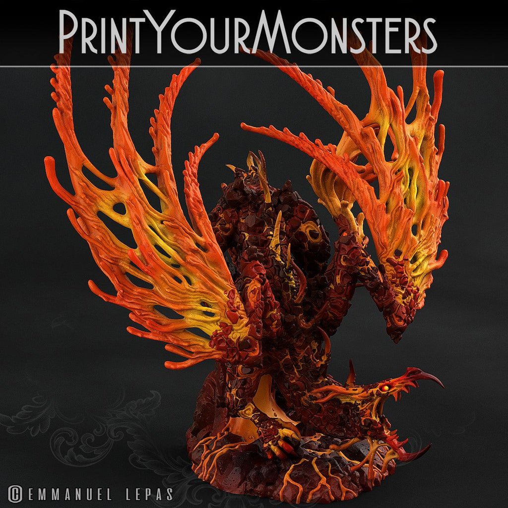 3D Printed Print Your Monsters Infernal Magma Dragon 28mm - 32mm D&D Wargaming