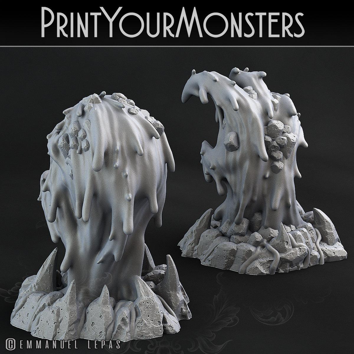 3D Printed Print Your Monsters Infernal Magma Skull and Hand 28mm - 32mm D&D Wargaming