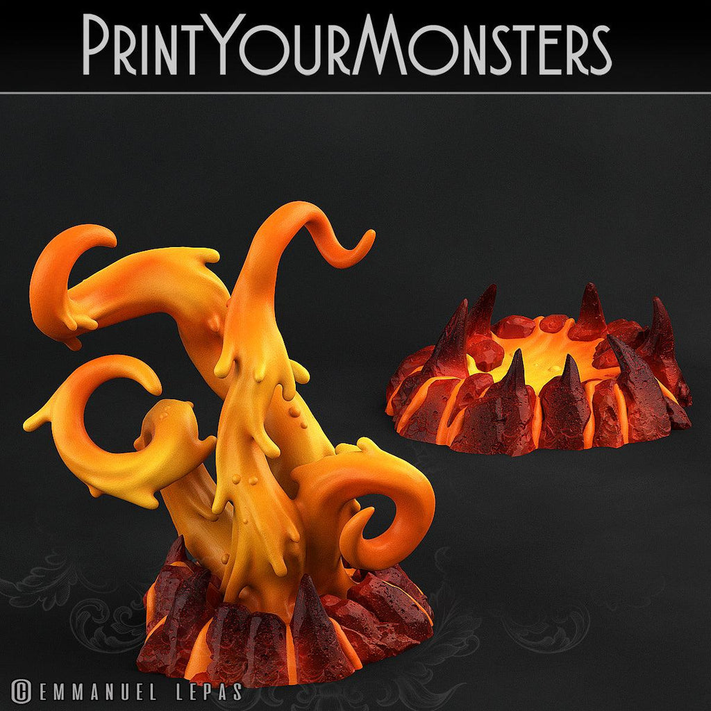 3D Printed Print Your Monsters Infernal Magma Tentacles 28mm - 32mm D&D Wargaming
