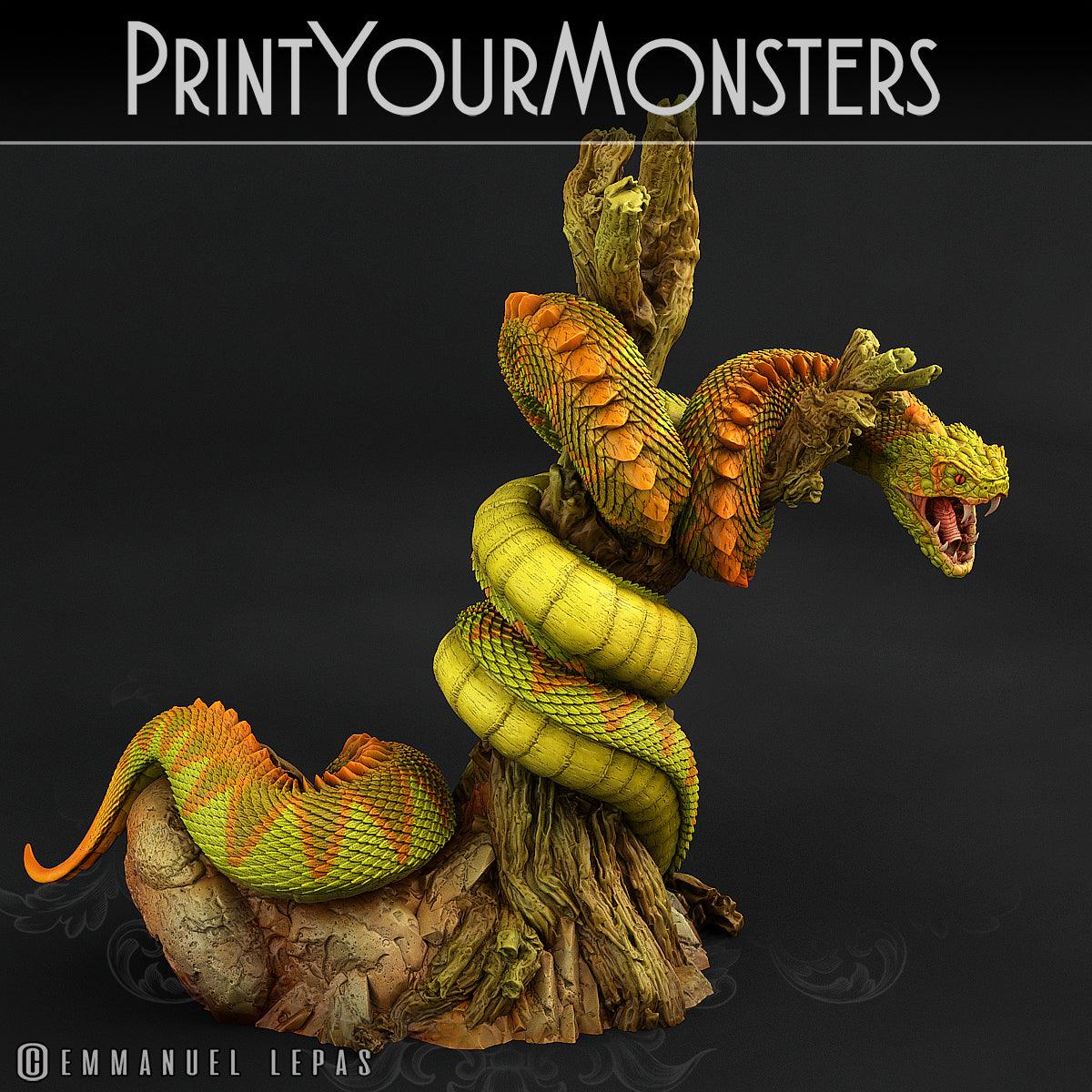 3D Printed Print Your Monsters Legendary Rattlesnake Total Serpents 28mm - 32mm D&D Wargaming