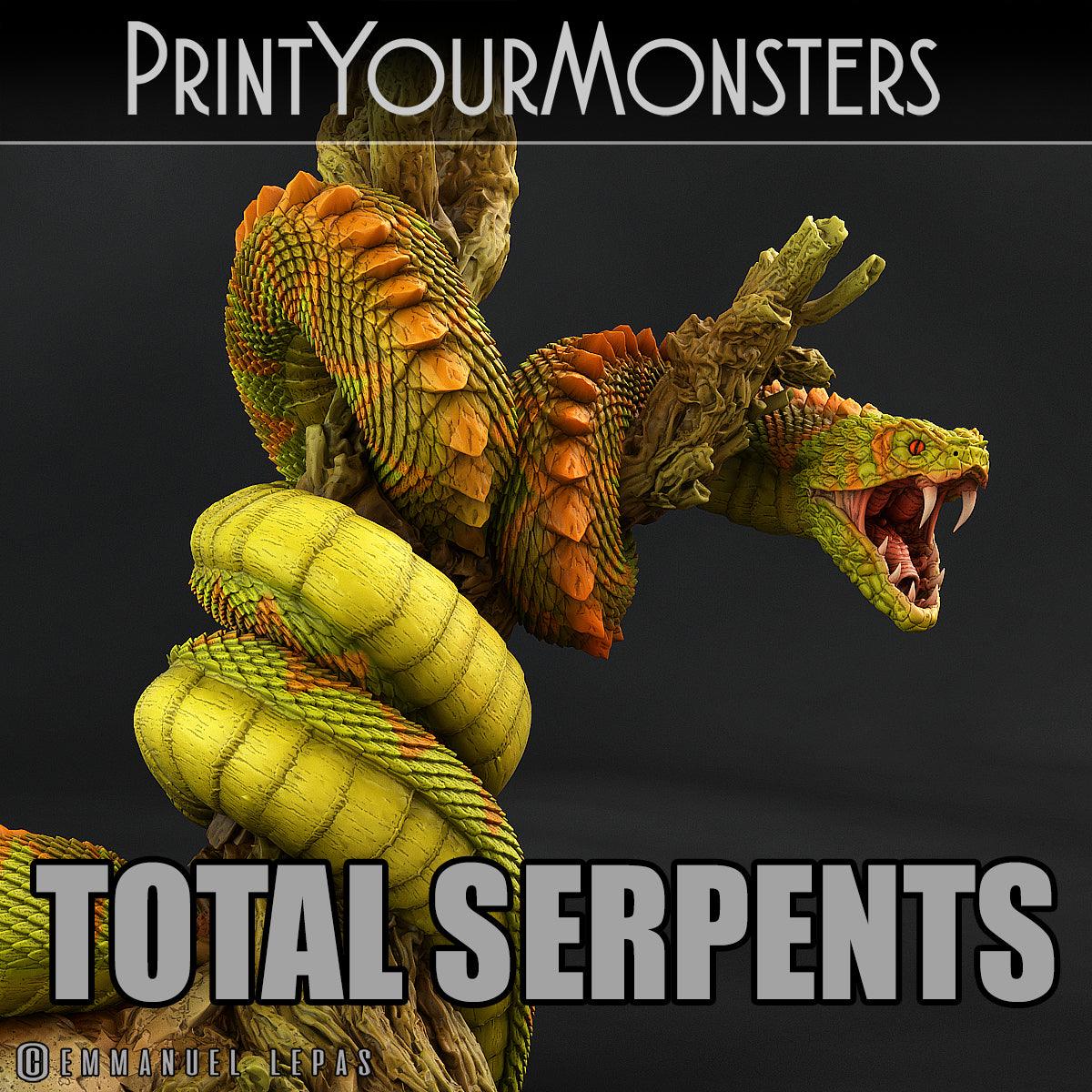 3D Printed Print Your Monsters Legendary Rattlesnake Total Serpents 28mm - 32mm D&D Wargaming