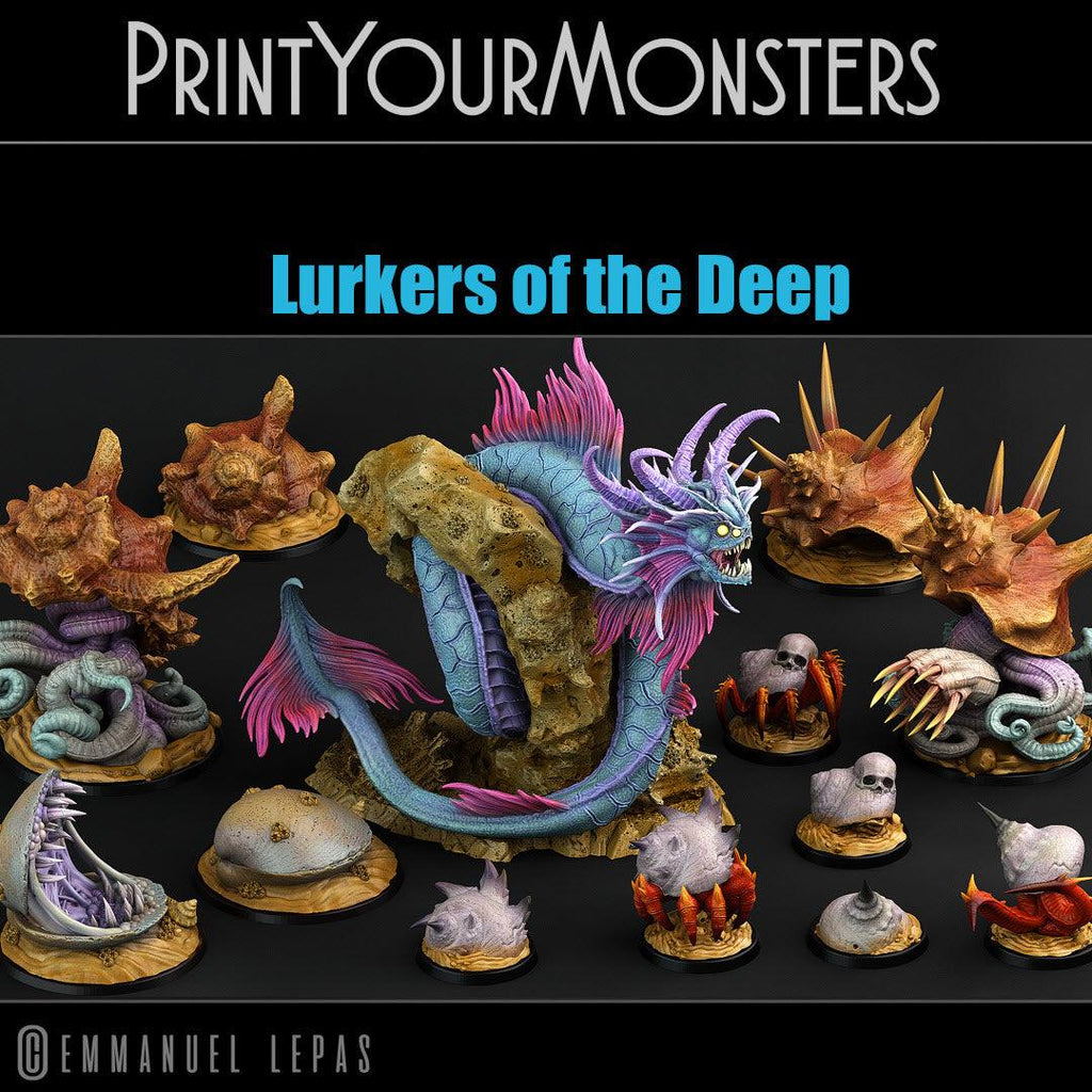 3D Printed Print Your Monsters Lurkers of the Deep Set 28mm - 32mm D&D Wargaming