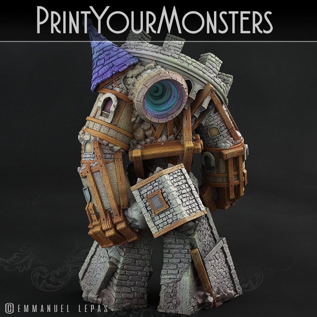 3D Printed Print Your Monsters Medieval Construct Golem - Total Golems 28mm - 32mm D&D Wargaming