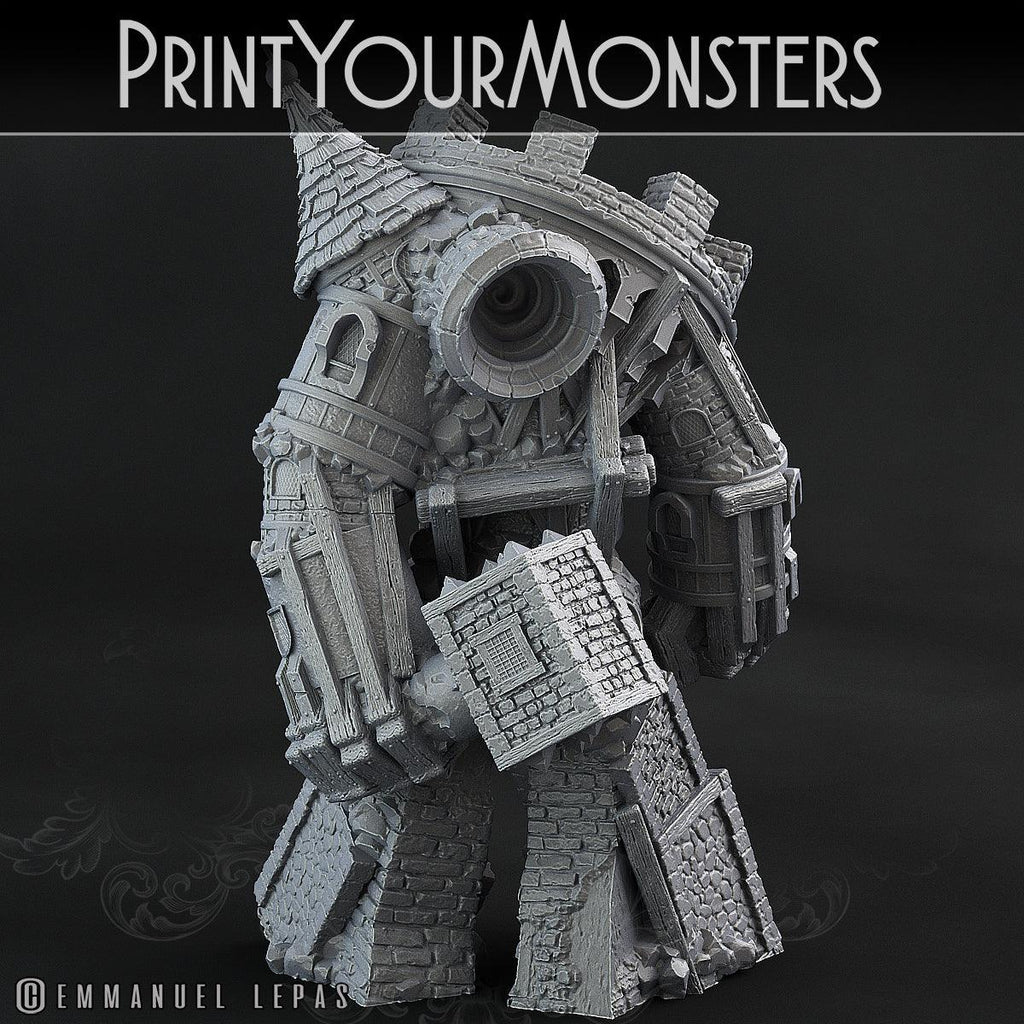 3D Printed Print Your Monsters Medieval Construct Golem - Total Golems 28mm - 32mm D&D Wargaming