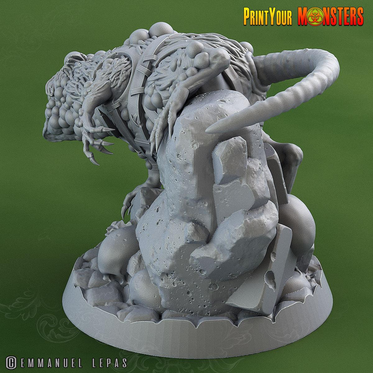 3D Printed Print Your Monsters Mutant Toxic Rat The Toxic Rats Domination Set 28mm - 32mm D&D Wargaming