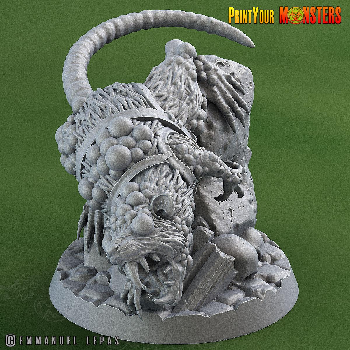 3D Printed Print Your Monsters Mutant Toxic Rat The Toxic Rats Domination Set 28mm - 32mm D&D Wargaming