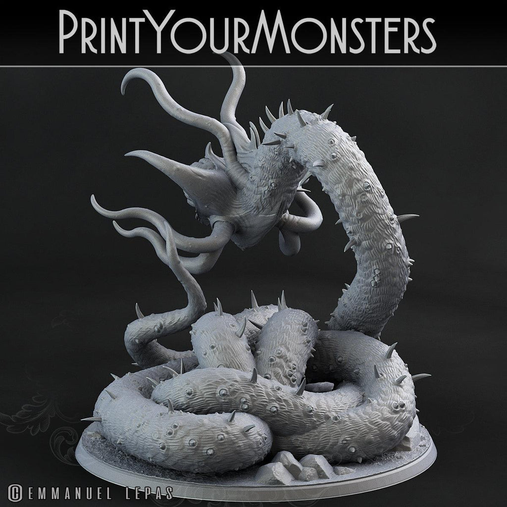 3D Printed Print Your Monsters Necrothelid Worms Subterranean Terrors 28mm - 32mm D&D Wargaming