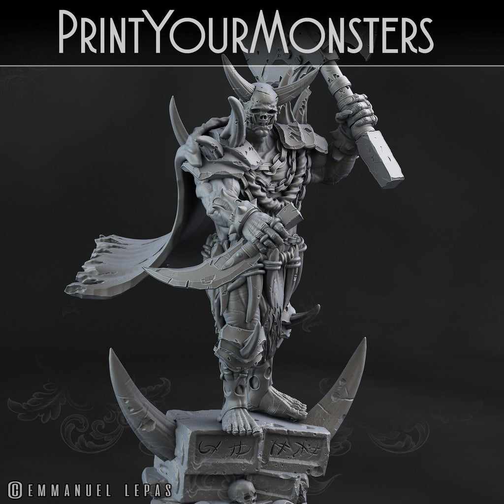 3D Printed Print Your Monsters Orc Champion Desert Orcs Set 28mm - 32mm D&D Wargaming