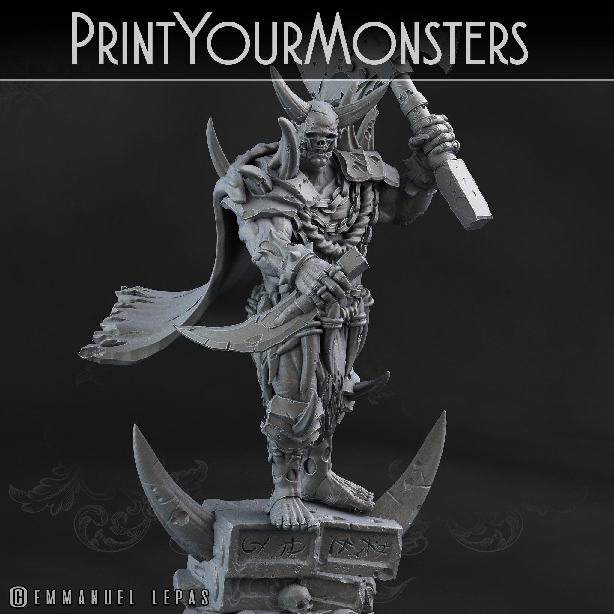 3D Printed Print Your Monsters Orc Champion Desert Orcs Set 28mm - 32mm D&D Wargaming
