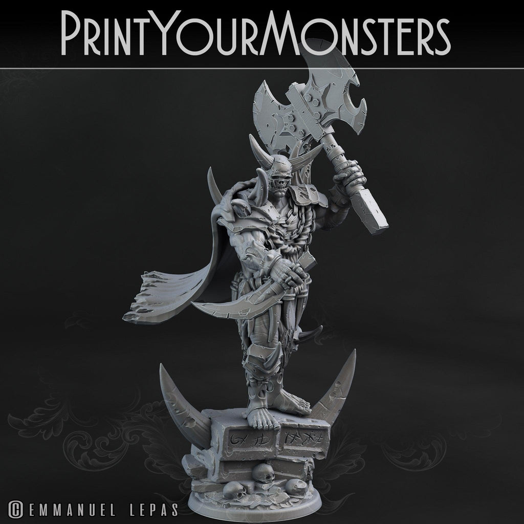 3D Printed Print Your Monsters Orc Champion Desert Orcs Set 28mm - 32mm D&D Wargaming