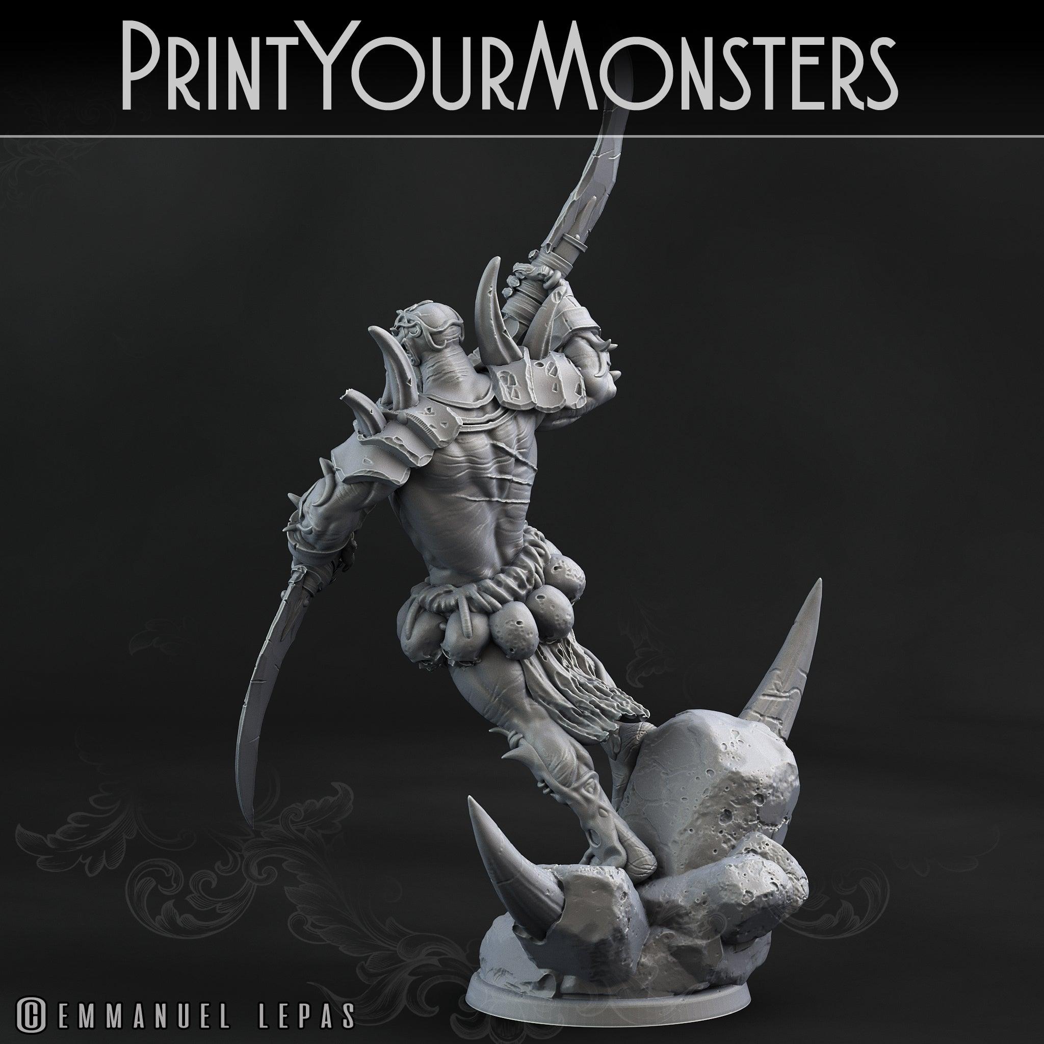 3D Printed Print Your Monsters Orc Warrior 2 Desert Orcs Set 28mm - 32mm D&D Wargaming