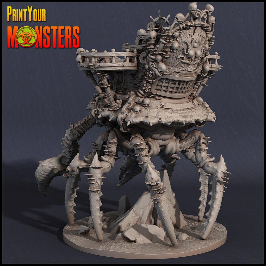 3D Printed Print Your Monsters Pirate Crab Ship 28mm - 32mm D&D Wargaming