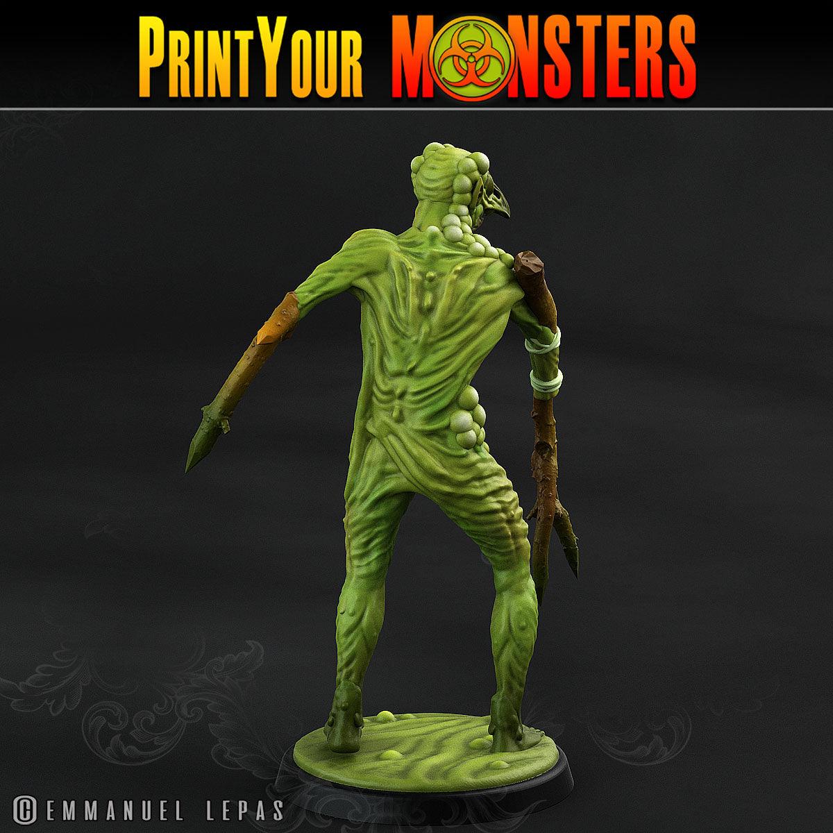 3D Printed Print Your Monsters Plague Men Plague Army Of Spooky Swamp Set 28mm - 32mm D&D Wargaming
