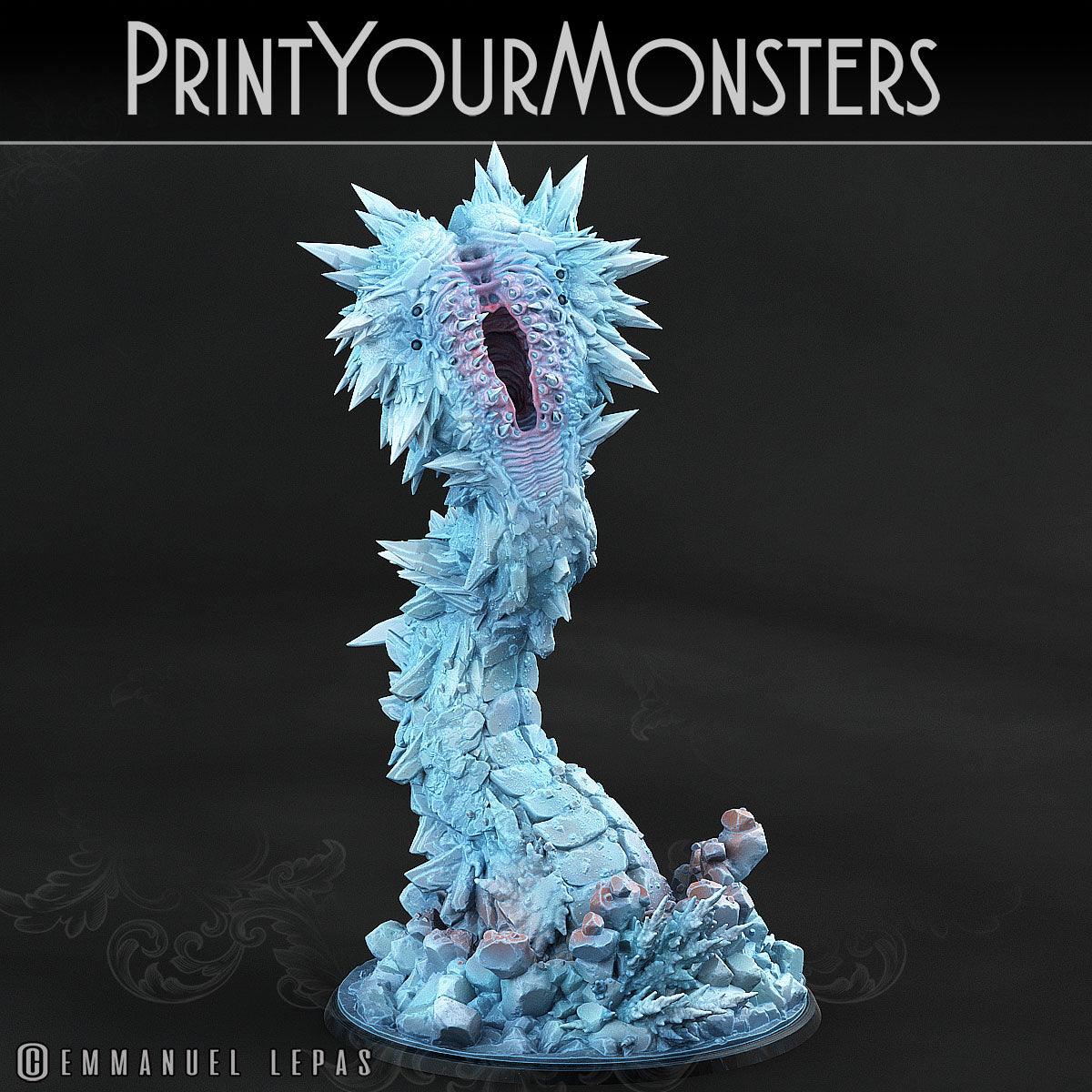 3D Printed Print Your Monsters Rimesquam Worm The Wrath of Gloomrime Monsters Part II Set 28mm - 32mm D&D Wargaming