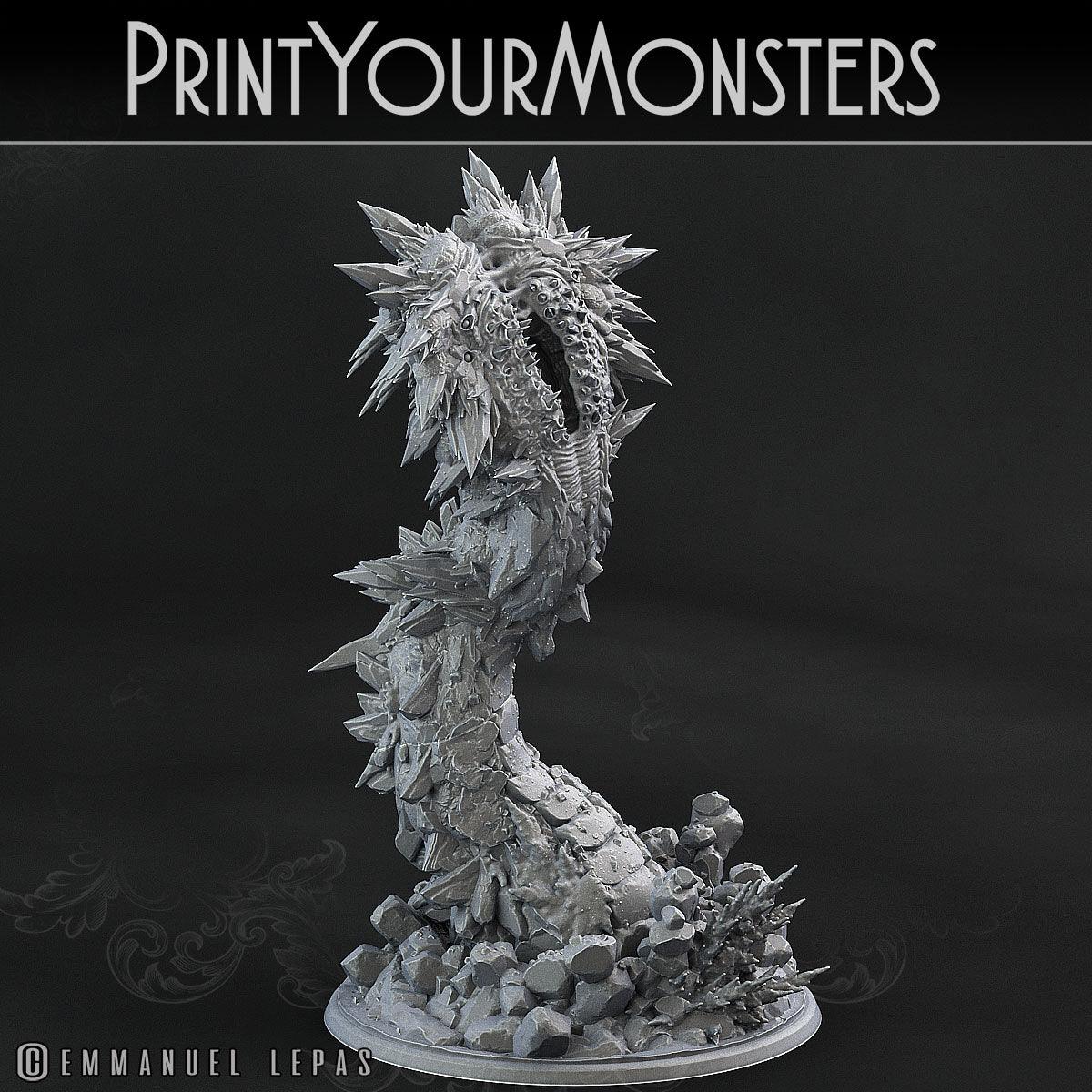 3D Printed Print Your Monsters Rimesquam Worm The Wrath of Gloomrime Monsters Part II Set 28mm - 32mm D&D Wargaming