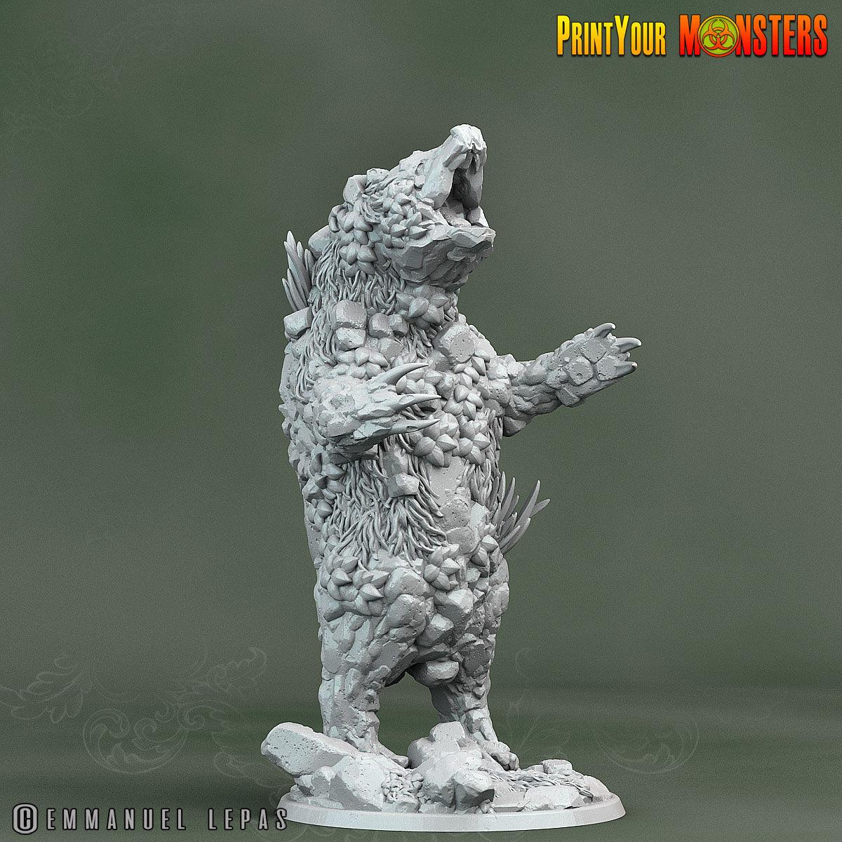3D Printed Print Your Monsters Rock Bear Rock Monsters From Magic Valley Set 28mm - 32mm D&D Wargaming