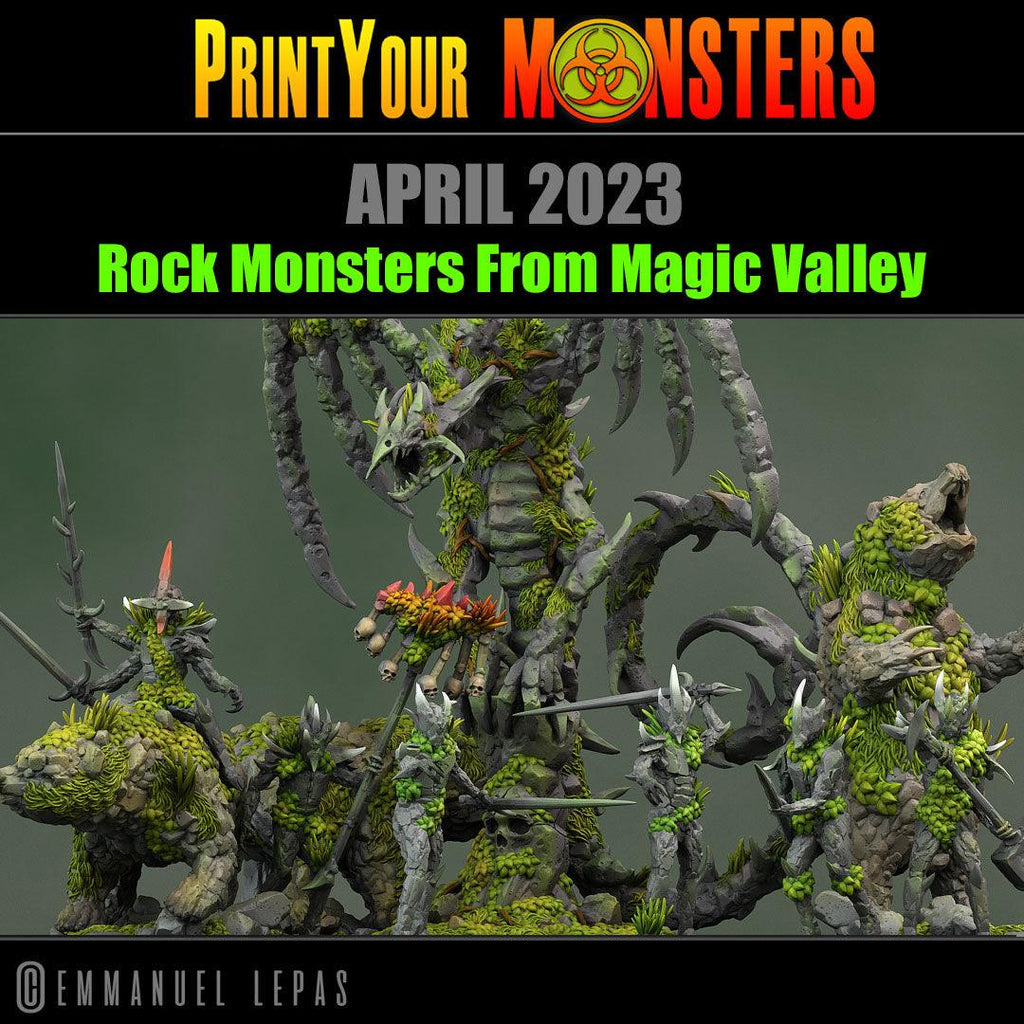 3D Printed Print Your Monsters Rock Bear Rock Monsters From Magic Valley Set 28mm - 32mm D&D Wargaming