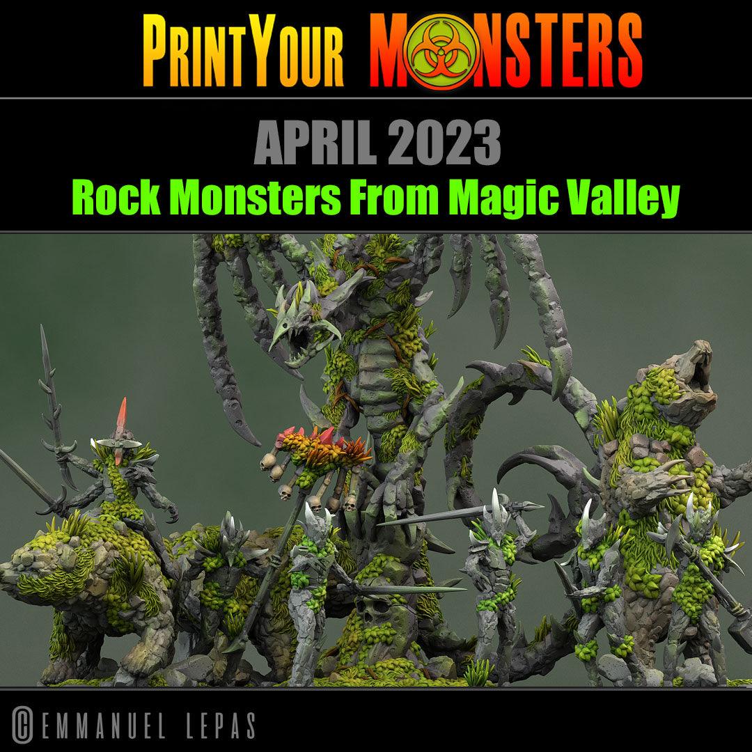 3D Printed Print Your Monsters Rock Bear Rock Monsters From Magic Valley Set 28mm - 32mm D&D Wargaming
