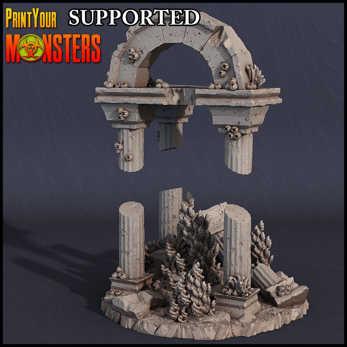 3D Printed Print Your Monsters Ruined Temple Dark Water Sanctum 28mm - 32mm D&D Wargaming