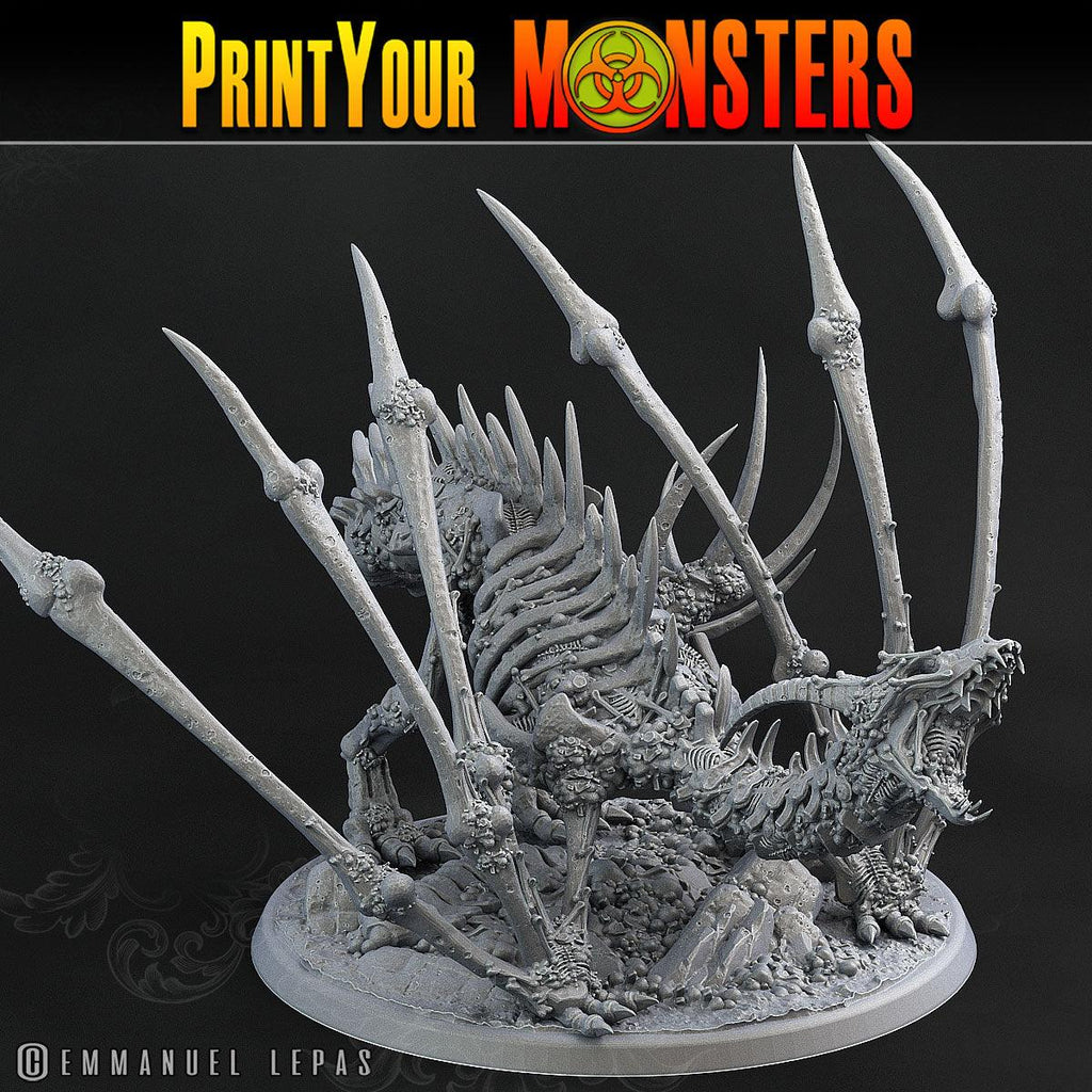 3D Printed Print Your Monsters Screaming Bone Dragon Land of Bones Set 28mm - 32mm D&D Wargaming