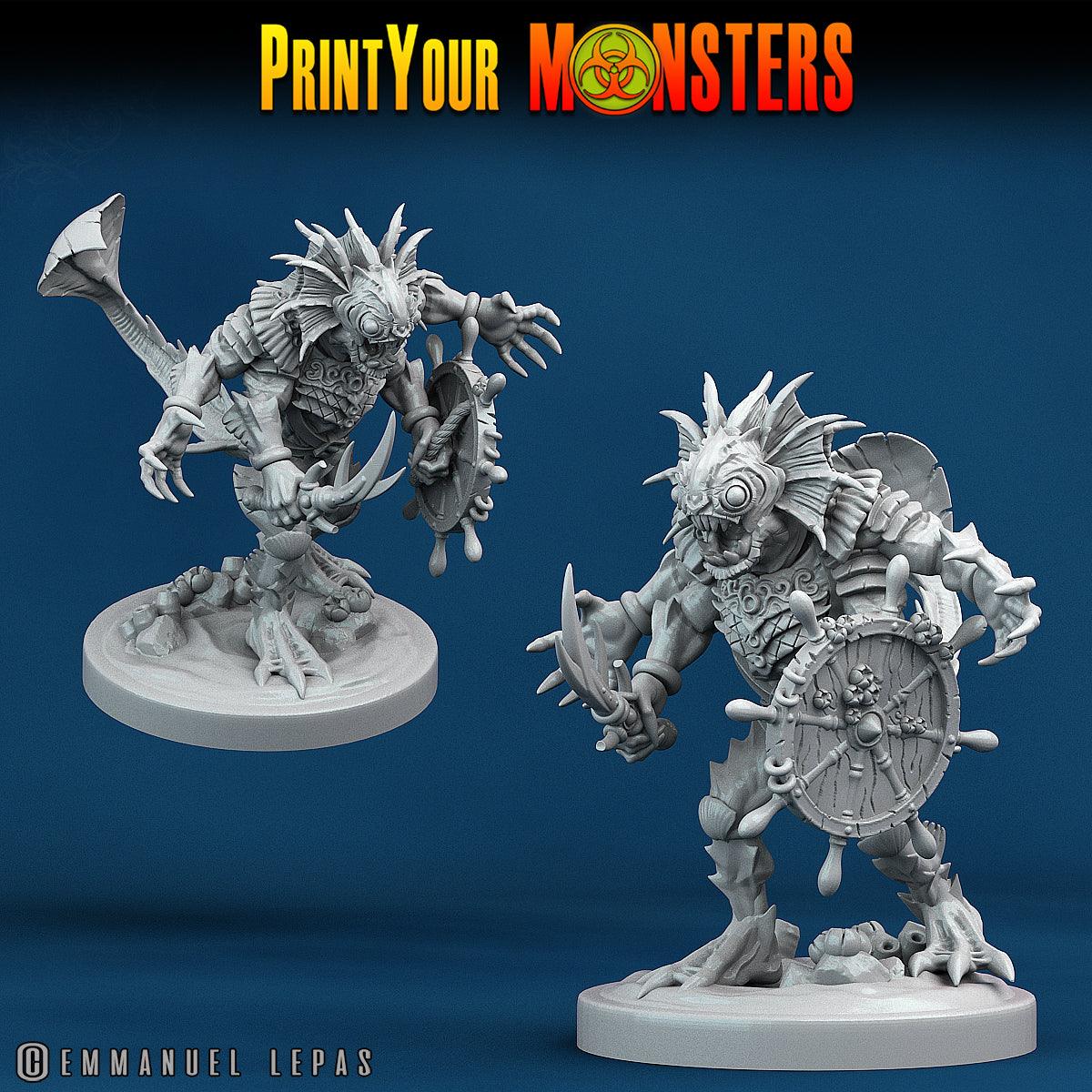 3D Printed Print Your Monsters Searakins The Searakin Domination Set 28mm - 32mm D&D Wargaming