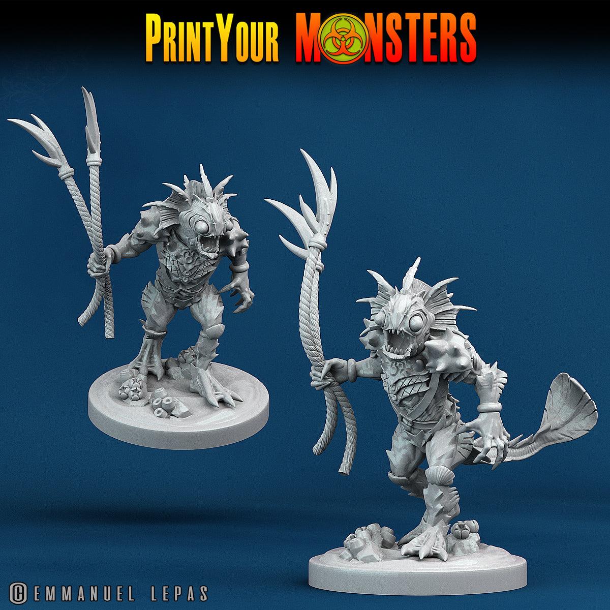 3D Printed Print Your Monsters Searakins The Searakin Domination Set 28mm - 32mm D&D Wargaming