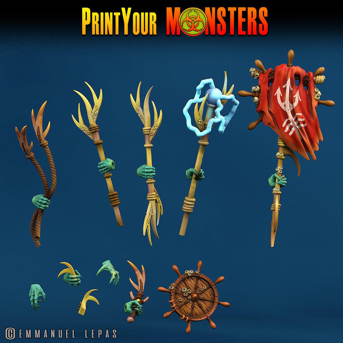 3D Printed Print Your Monsters Searakins The Searakin Domination Set 28mm - 32mm D&D Wargaming