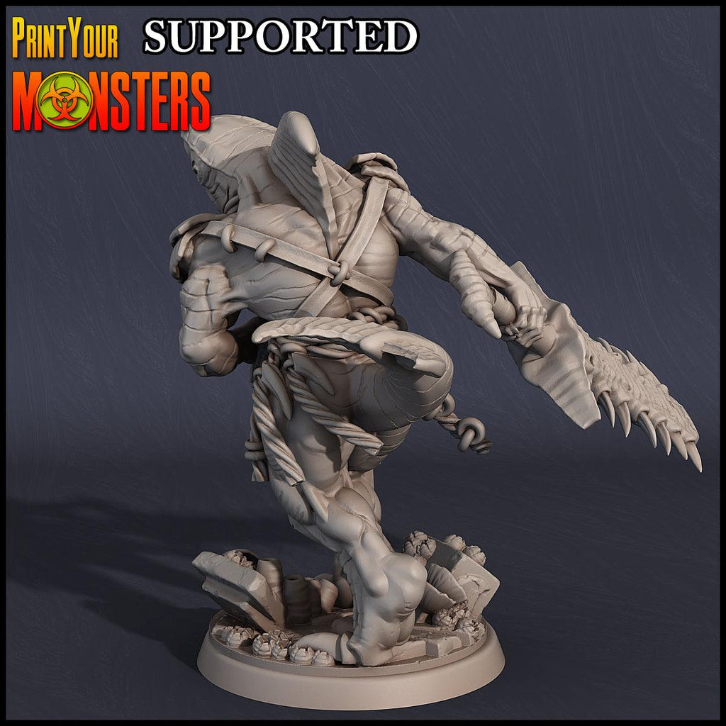 3D Printed Print Your Monsters Sekolin Sanctum Warrior Dark Water Sanctum 28mm - 32mm D&D Wargaming