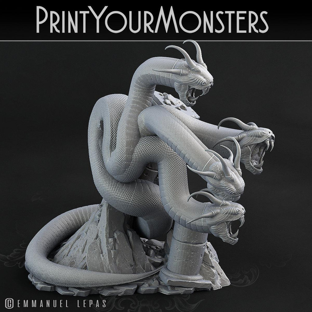 3D Printed Print Your Monsters Shadow Hydra Total Serpents 28mm - 32mm D&D Wargaming
