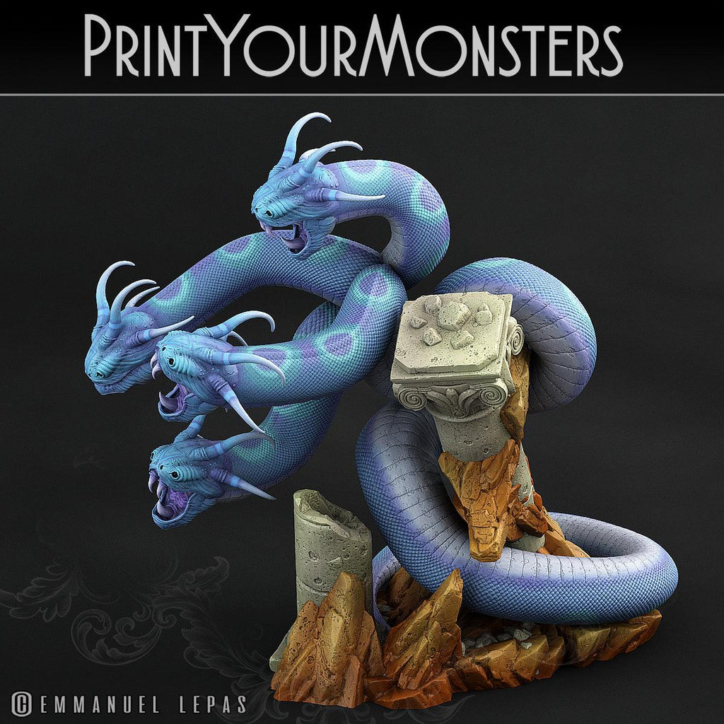 3D Printed Print Your Monsters Shadow Hydra Total Serpents 28mm - 32mm D&D Wargaming