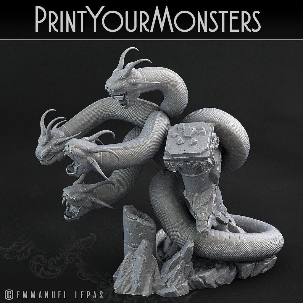 3D Printed Print Your Monsters Shadow Hydra Total Serpents 28mm - 32mm D&D Wargaming
