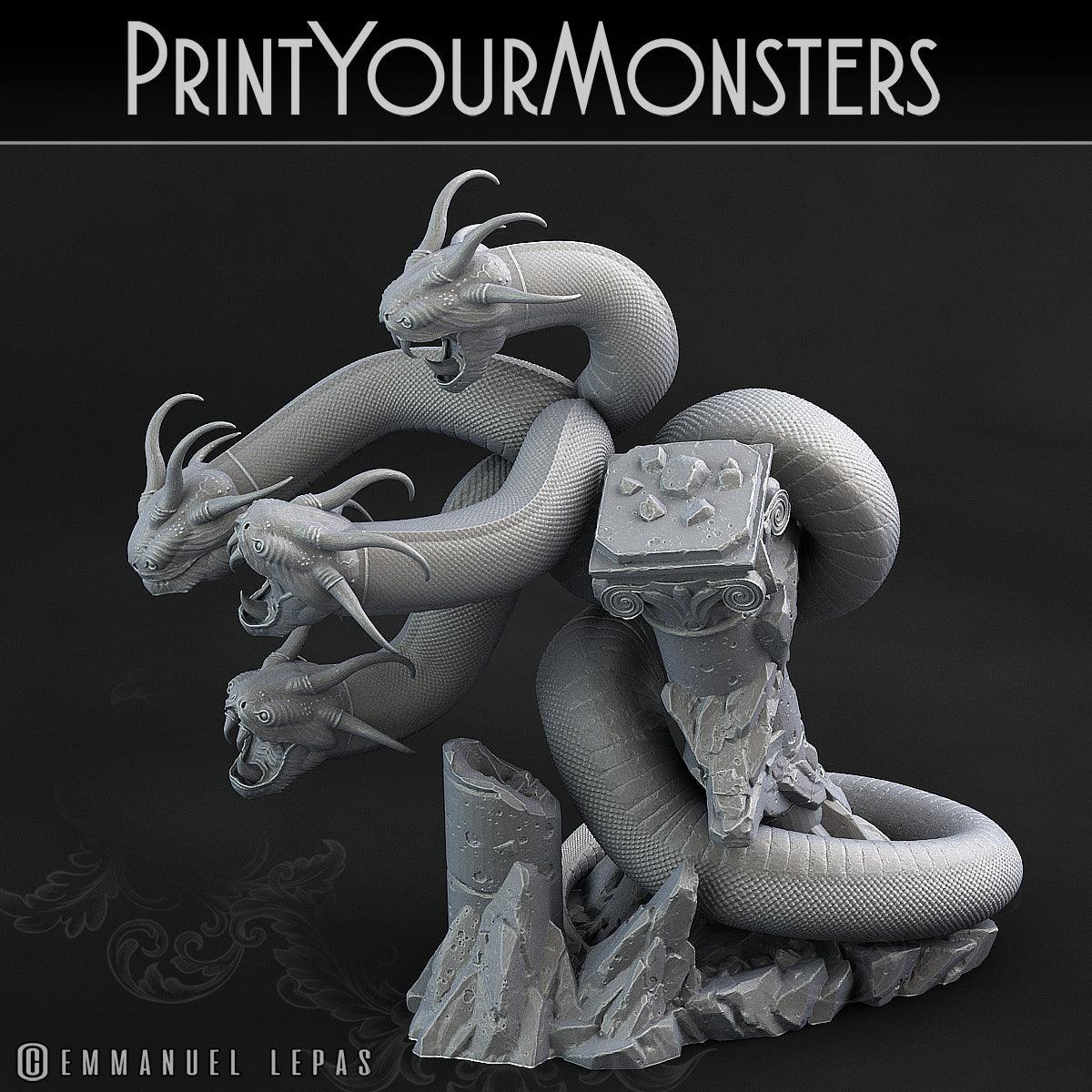 3D Printed Print Your Monsters Shadow Hydra Total Serpents 28mm - 32mm D&D Wargaming