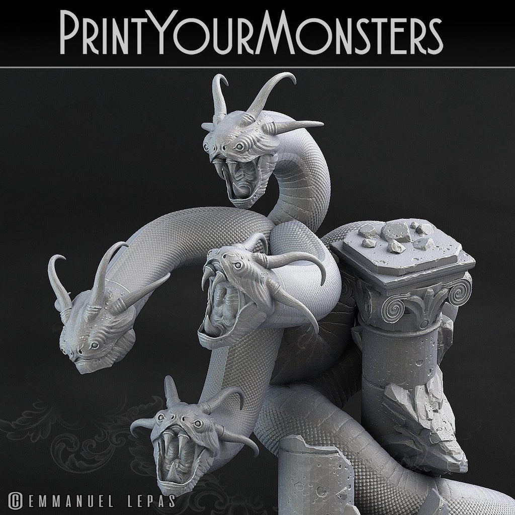 3D Printed Print Your Monsters Shadow Hydra Total Serpents 28mm - 32mm D&D Wargaming