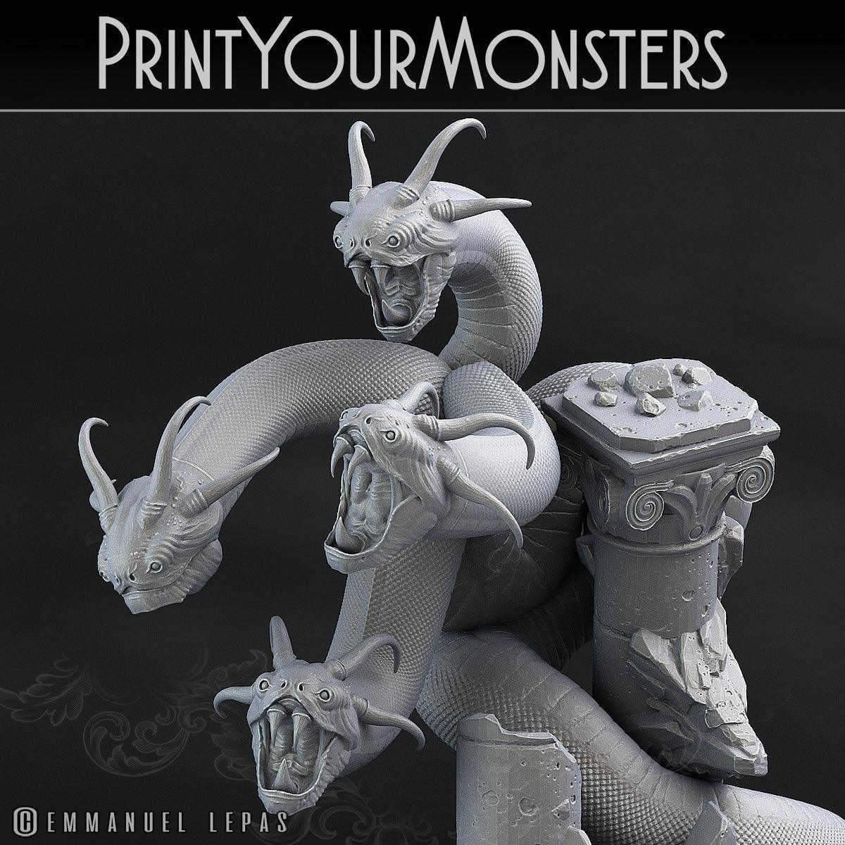 3D Printed Print Your Monsters Shadow Hydra Total Serpents 28mm - 32mm D&D Wargaming