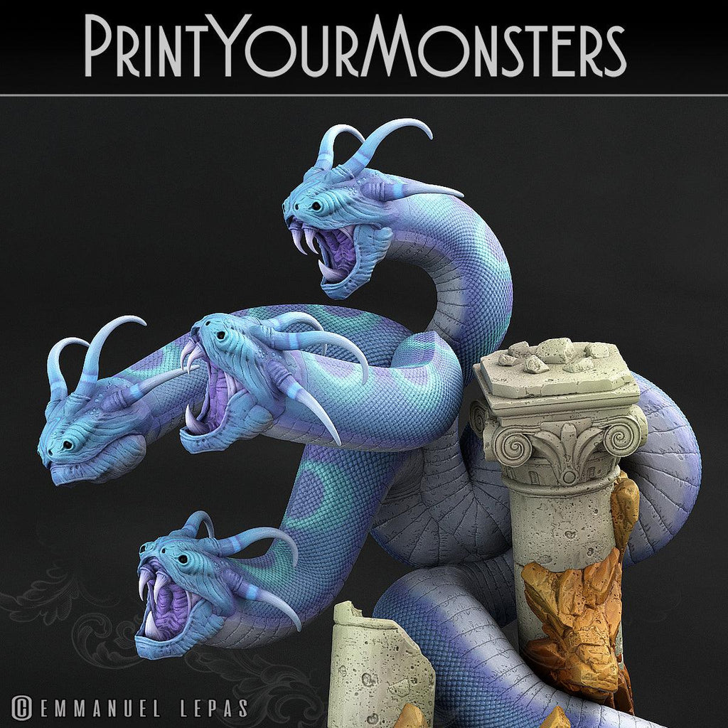 3D Printed Print Your Monsters Shadow Hydra Total Serpents 28mm - 32mm D&D Wargaming