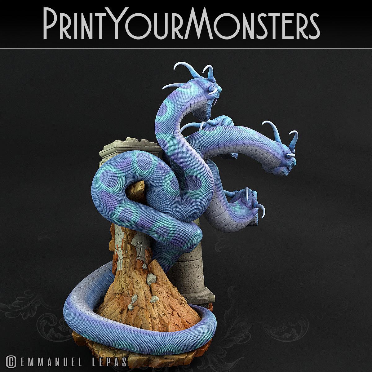 3D Printed Print Your Monsters Shadow Hydra Total Serpents 28mm - 32mm D&D Wargaming
