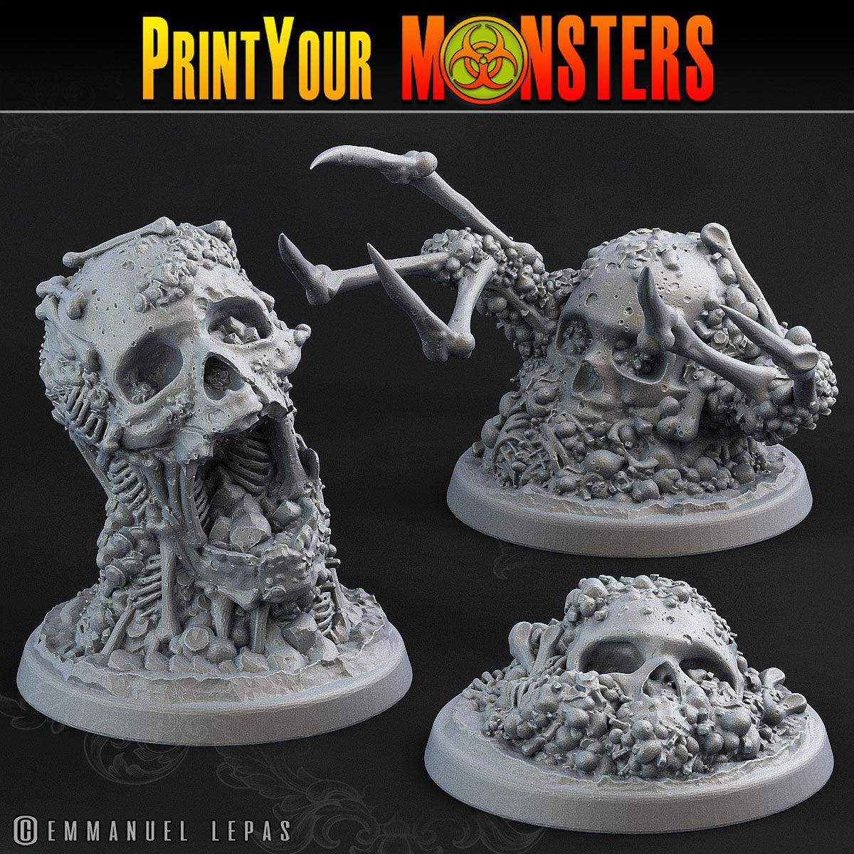3D Printed Print Your Monsters Skeletons Land of Bones Set 28mm - 32mm D&D Wargaming