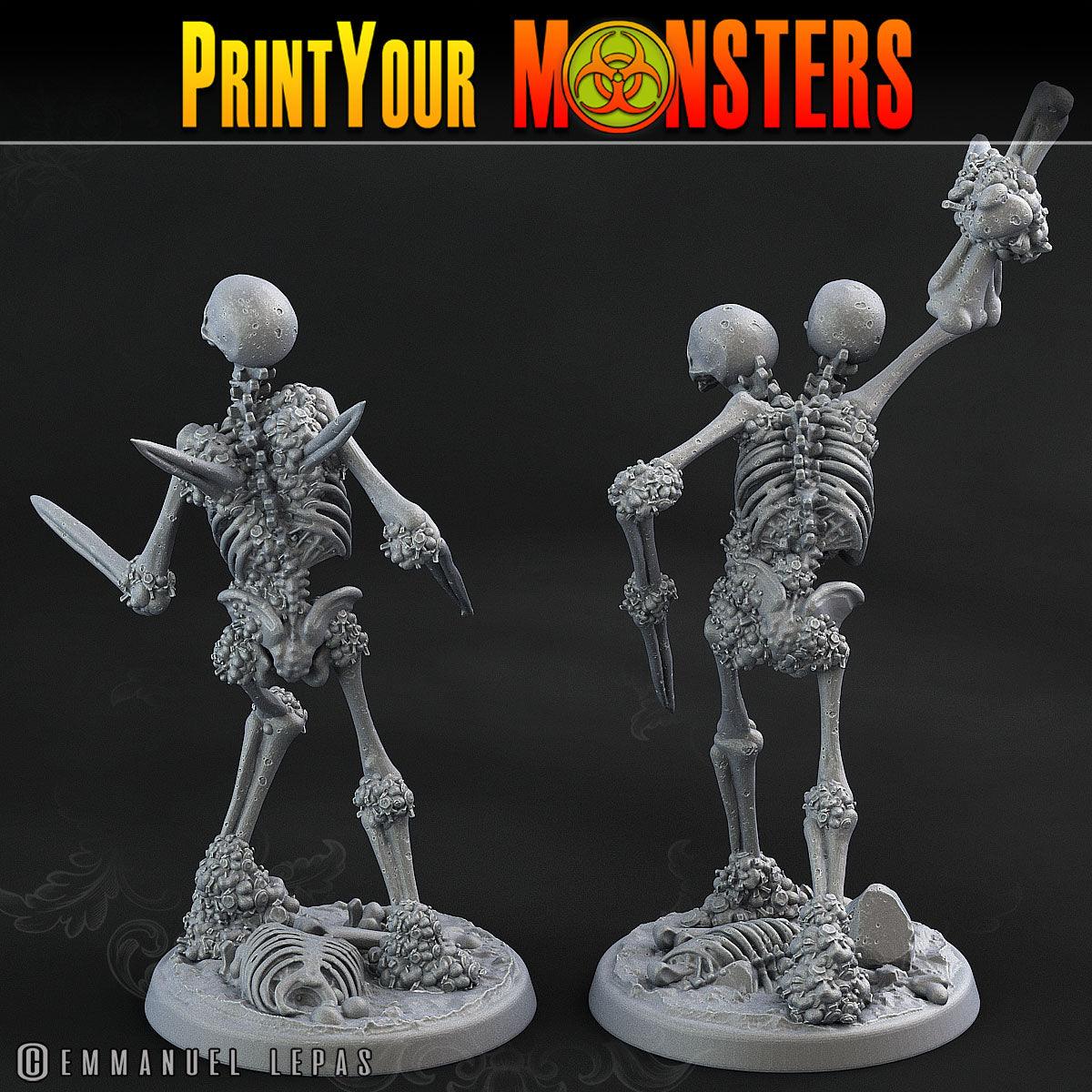 3D Printed Print Your Monsters Skeletons Land of Bones Set 28mm - 32mm D&D Wargaming