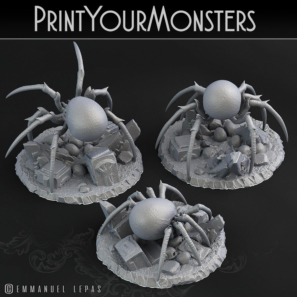 3D Printed Print Your Monsters Skullcap Hermit Spiders 28mm - 32mm D&D Wargaming