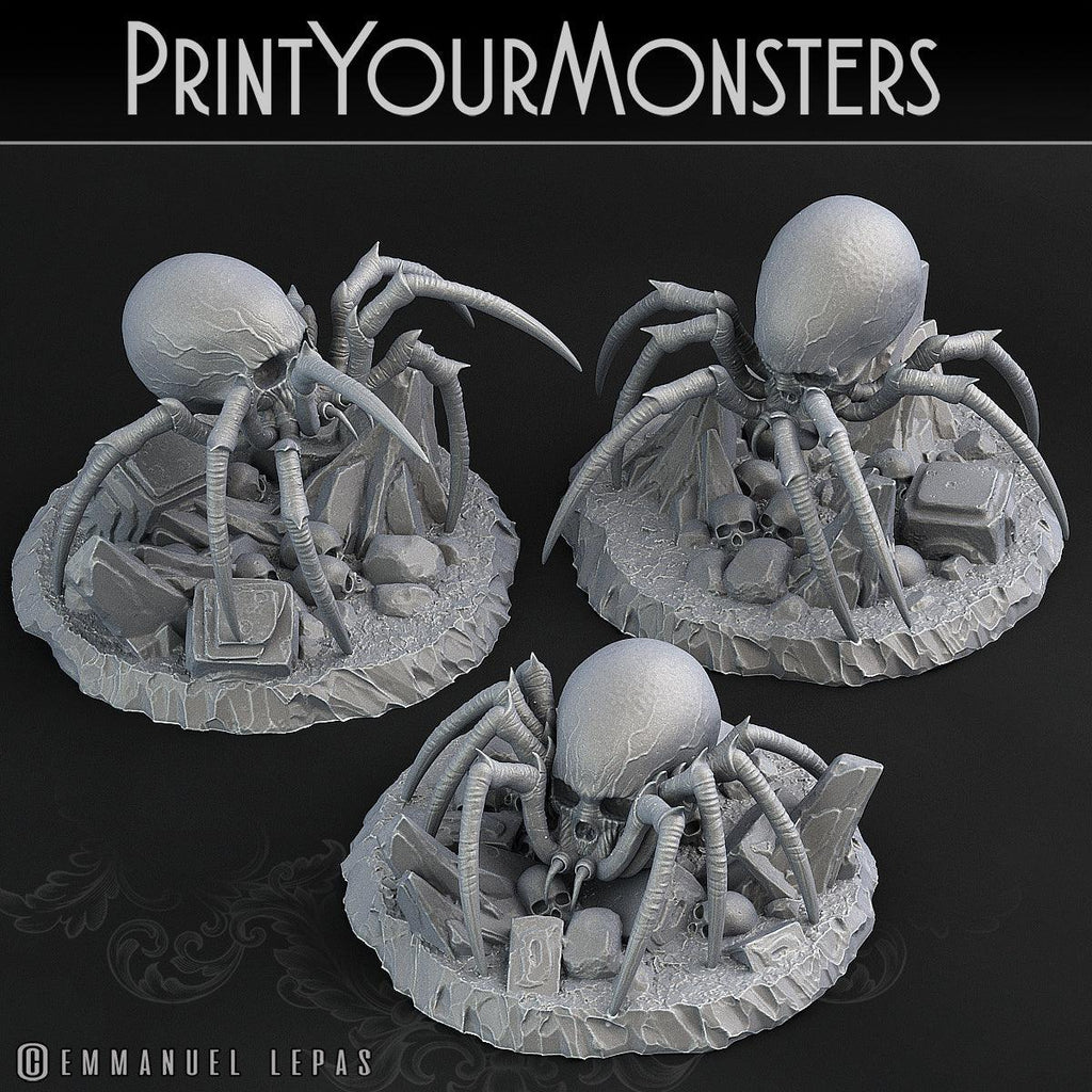 3D Printed Print Your Monsters Skullcap Hermit Spiders 28mm - 32mm D&D Wargaming