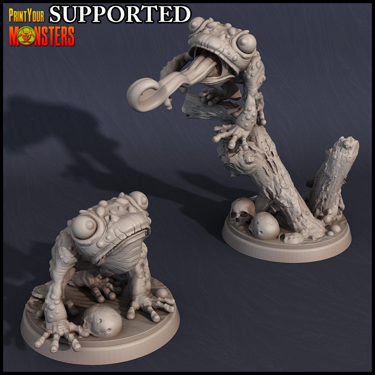 3D Printed Print Your Monsters Small Frog Set Swamp Invasion 28mm - 32mm D&D Wargaming