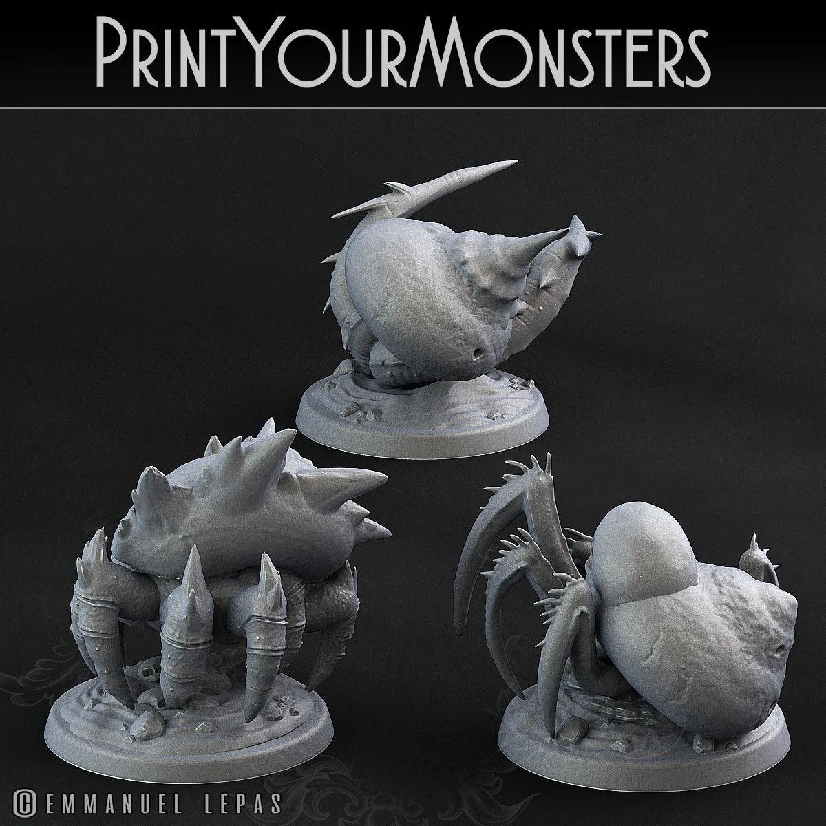 3D Printed Print Your Monsters Snails Lurkers of the Deep 28mm - 32mm D&D Wargaming