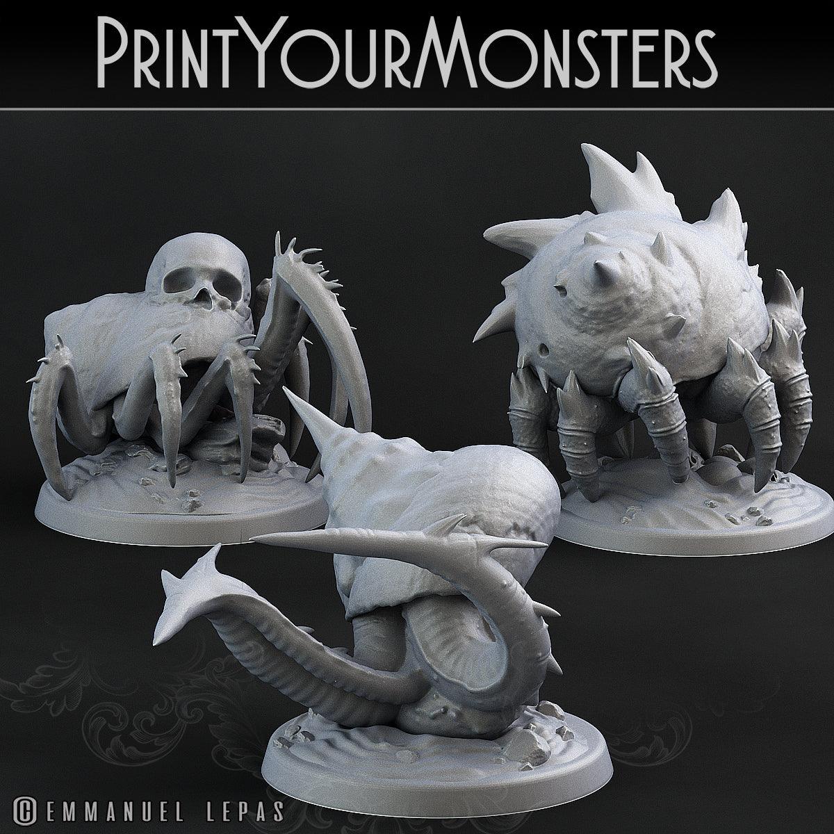 3D Printed Print Your Monsters Snails Lurkers of the Deep 28mm - 32mm D&D Wargaming