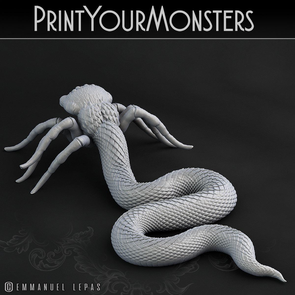 3D Printed Print Your Monsters Spidersnake Total Serpents 28mm - 32mm D&D Wargaming