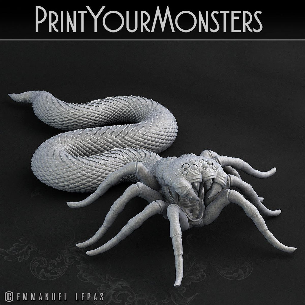 3D Printed Print Your Monsters Spidersnake Total Serpents 28mm - 32mm D&D Wargaming