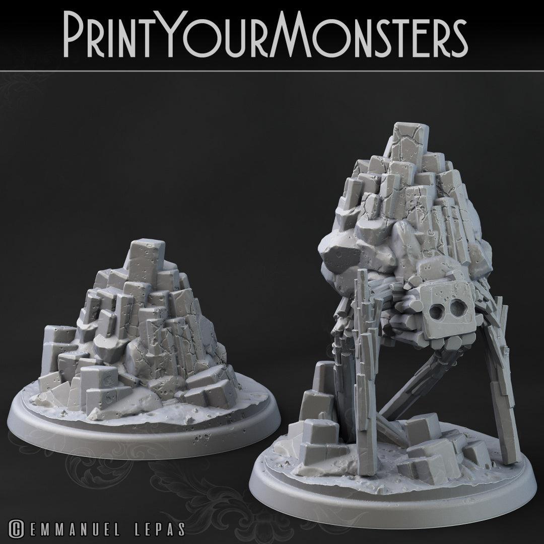 3D Printed Print Your Monsters Terranids Basalt Earth Elemental Set 28mm - 32mm D&D Wargaming