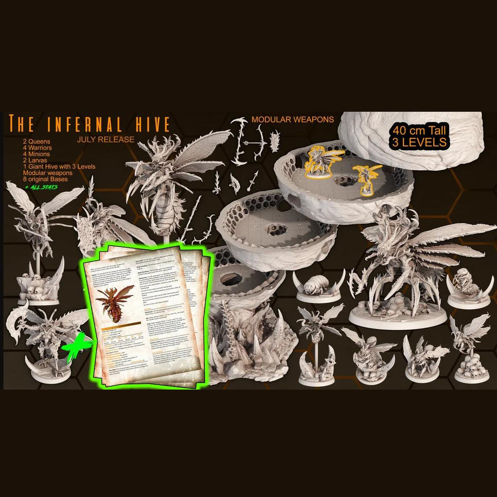 3D Printed Print Your Monsters The Infernal Hive Full Set 28mm - 32mm D&D Wargaming